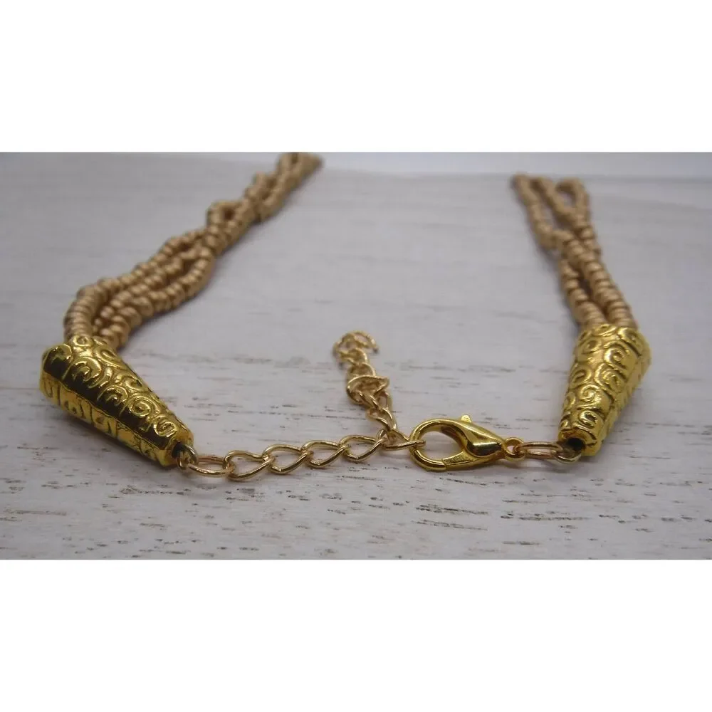 Necklace Beaded Gold